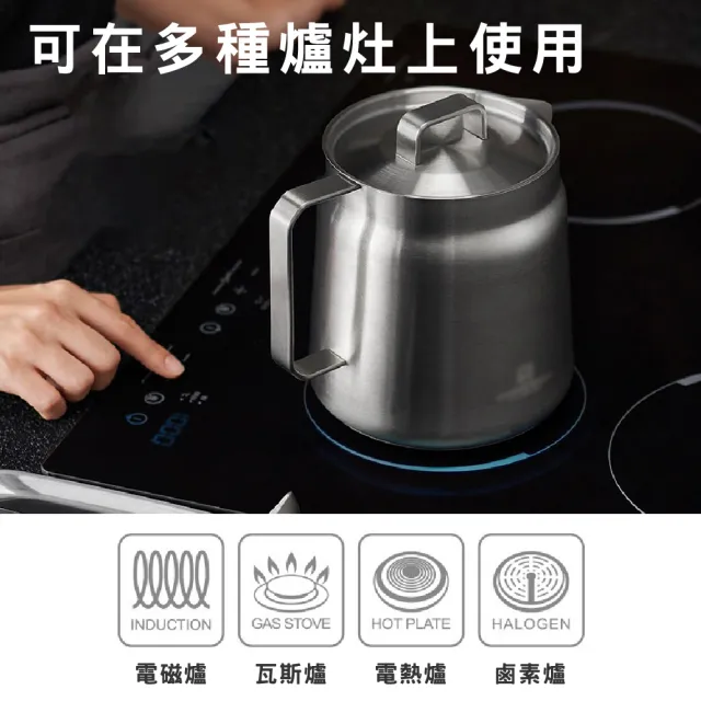 【鼎匠】304不鏽鋼濾油壺油炸鍋加厚1.5L含炸籃蓋子 帶濾網大容量過濾油渣油瓶 泡麵碗茶咖啡壺湯鍋IH電磁爐