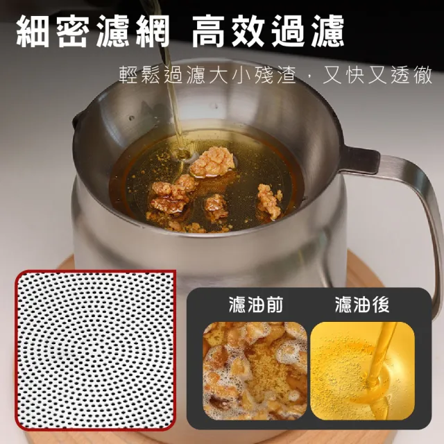 【鼎匠】304不鏽鋼濾油壺油炸鍋加厚1.5L含炸籃蓋子 帶濾網大容量過濾油渣油瓶 泡麵碗茶咖啡壺湯鍋IH電磁爐