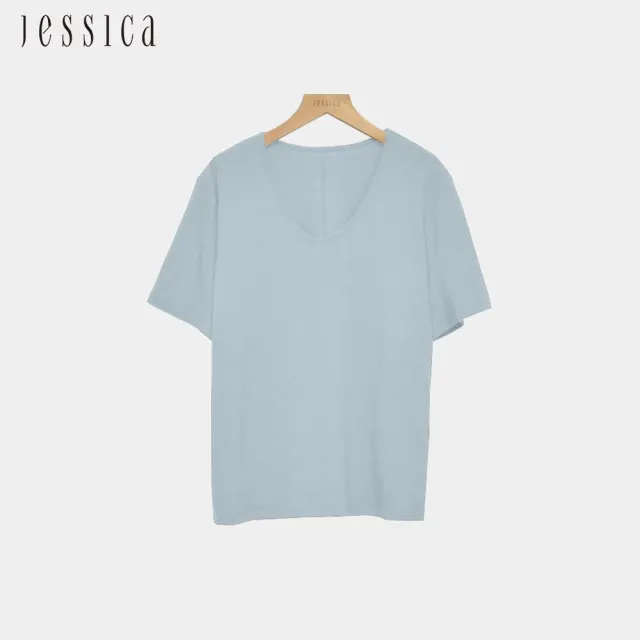 【JESSICA】經典百搭柔軟舒適U領短袖T恤J53603（藍）