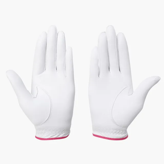 【DESCENTE】GOLF 迪桑特 女士 羊皮雙手高爾夫球手套(白色)