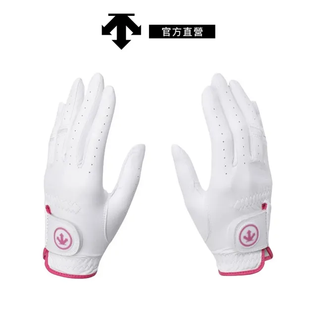 【DESCENTE】GOLF 迪桑特 女士 羊皮雙手高爾夫球手套(白色)