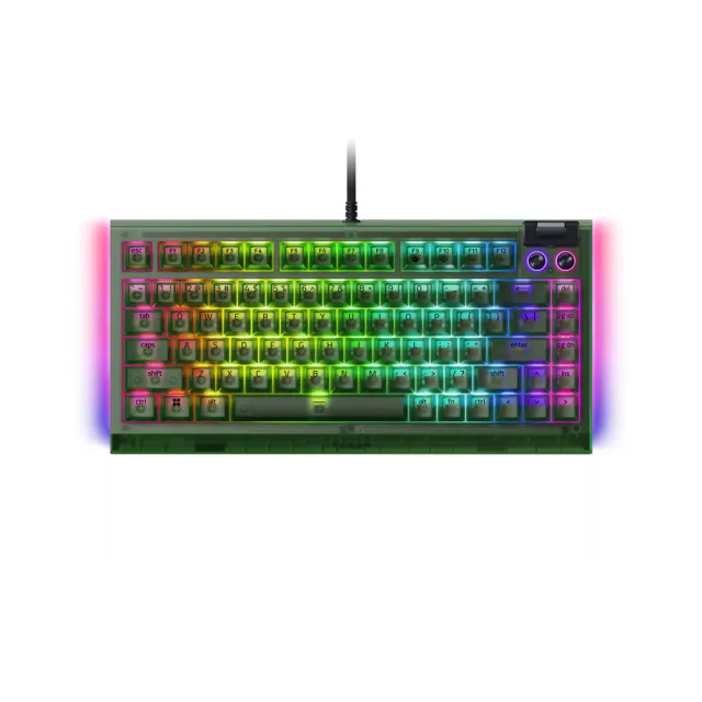【Razer 雷蛇】BlackWidow黑寡婦V4 75%有線機械式RGB鍵盤Phantom Green Edition(RZ03-05003300-R3M1)
