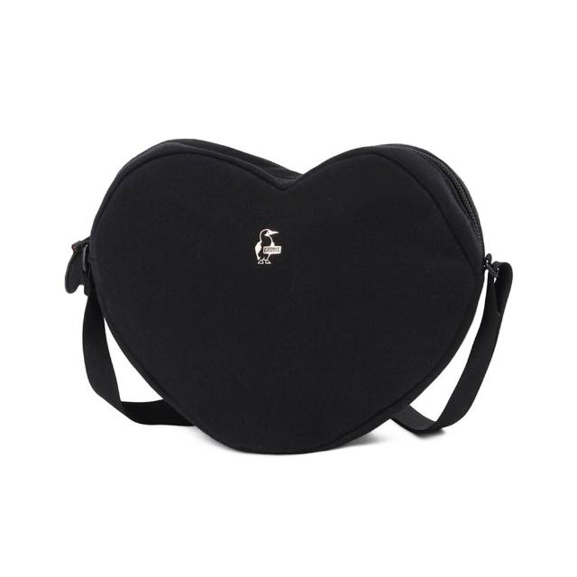 【CHUMS】CHUMS 休閒 CHUMS Heart Shoulder Bag Sweat肩背包 黑色 男 女(CH603889K001)