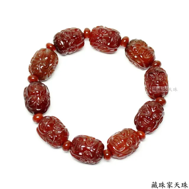 【藏珠家】紅玉髓不動明王天珠手鍊（其他規格）