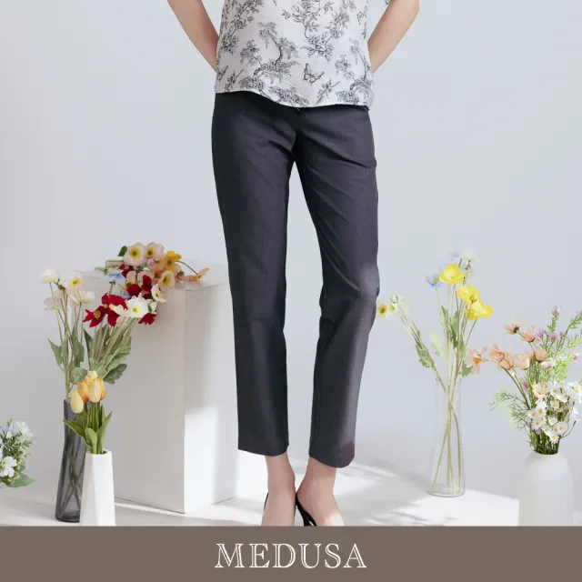 【MEDUSA 曼度莎】現貨-綁繩裝飾嫘縈修身哈倫西裝褲 - 2色（M-XL）｜女西裝褲 哈倫褲 滑順涼感(601-74902)