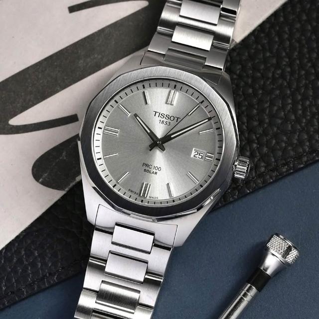 【TISSOT 天梭】Solar PRC 100 李棟旭配戴款 太陽能手錶 男錶 送禮 推薦(T1514221103100)