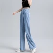 【Amirr 艾米爾】★薄款垂感寬鬆仿天絲直筒牛仔褲(女上衣/長褲/寬褲)