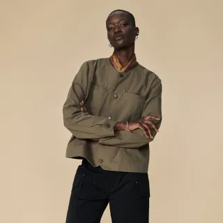 【ARVOpm】無領深棕外套00122505101(新品上市)