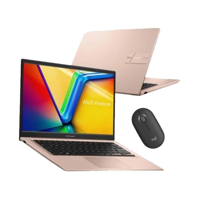 【ASUS】無線滑鼠組★14吋13代i7輕薄16G筆電-蜜誘金(VivoBook X1404VA/i7-1355U/16G/1TB SSD/W11)