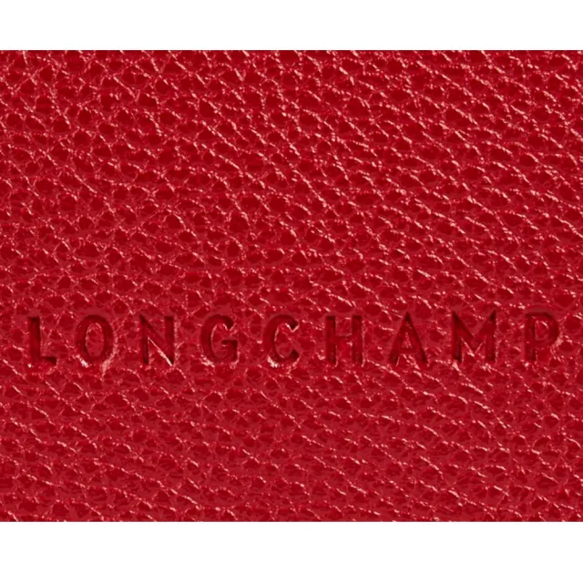【LONGCHAMP】10134021C39 經典Le Foulonn系列皮革掀蓋斜背包 S號(紅色)