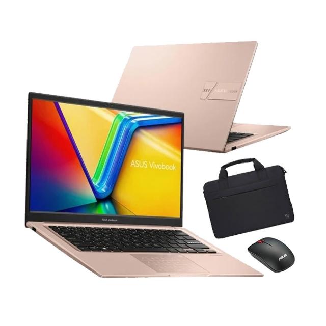【ASUS】筆電包/滑鼠組★14吋13代i7輕薄16G筆電-蜜誘金(VivoBook X1404VA/i7-1355U/16G/1TB SSD/W11)