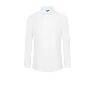 【G2000】免熨防皺棉質彈性牛津紡長袖上班襯衫-白色(2112121200)