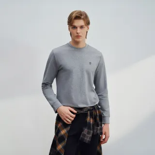 【G2000】男款 可機洗半高圓領法式毛圈彈性針織素面長袖T恤-石板灰色(4814110292) 38女王節首選