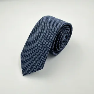 【G2000】絲質暗紋配襯領帶-沉靛藍色(4610028077)