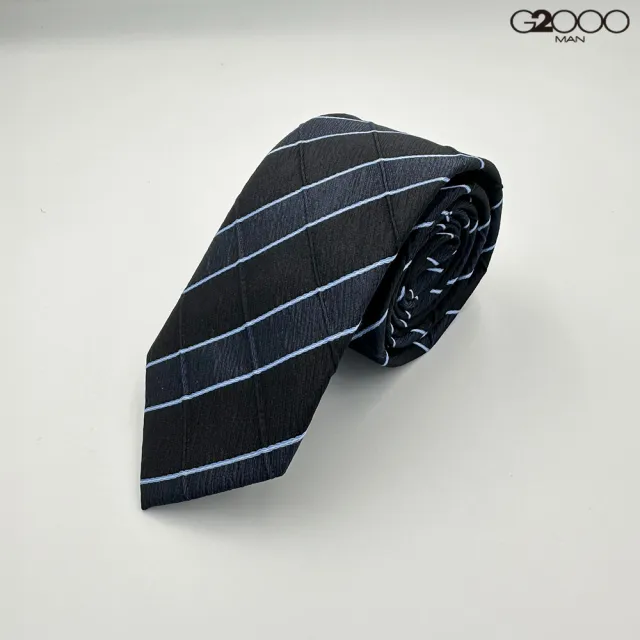 【G2000】男款 絲質條紋配襯領帶-荷蘭藍色(4610039078)  面試 職場 通勤穿搭 父親節禮物