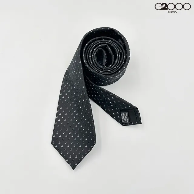 【G2000】男款 絲質印花配襯領帶-黑色(4610069099)  面試 職場 通勤穿搭 父親節禮物