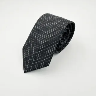 【G2000】絲質印花配襯領帶-黑色(4610073099)