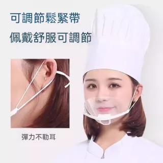 【茉家】可調不勒耳防飛沫透明口罩(5入)
