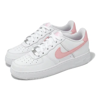【NIKE 耐吉】休閒鞋 Air Force 1 GS 大童 女鞋 白 粉紅 AF1(CT3839-115)