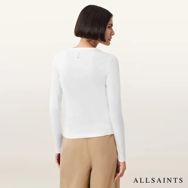【ALLSAINTS】STEVIE 純棉修身長袖T恤-白 W199JB(修身版型)