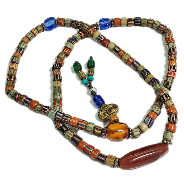 【十方佛教文物】法螺{紅玉髓}&雪芙蘭琉璃珠108念珠6*5mm(大悲咒108遍加持)