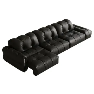 【完美主義】PUNPUN三人電動沙發306公分(半牛皮 可調頭枕 3人沙發)