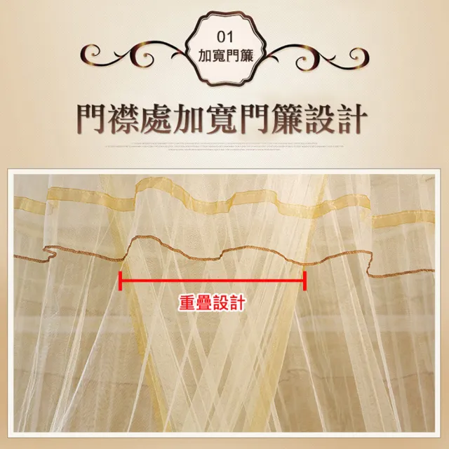 【VENCEDOR】歐式風格-浪漫吊頂落地式蚊帳(5色可選-2入)