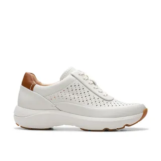 【Clarks】女鞋 Tivoli Grace 微尖頭充孔綁帶設計輕盈休閒鞋 運動鞋(CLF76419C)