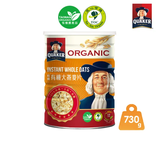 【QUAKER 桂格】有機大燕麥片(730g/罐)