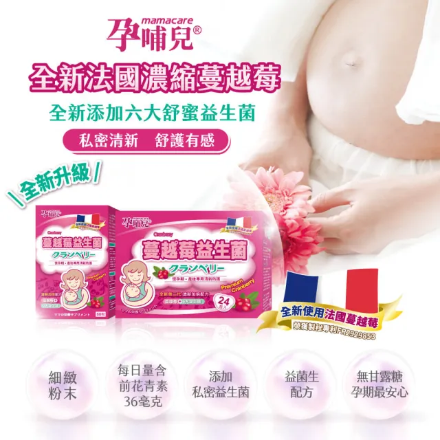 【mamacare 孕哺兒】清新蔓越莓+益生菌★膠囊1盒(60粒/盒｜祕密花園清新體驗)