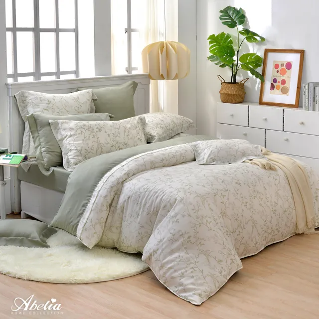 【Great Living 格蕾寢飾】Abelia 100%天絲木漿兩用被床包四件組-加大180x186cm(600織 多款)