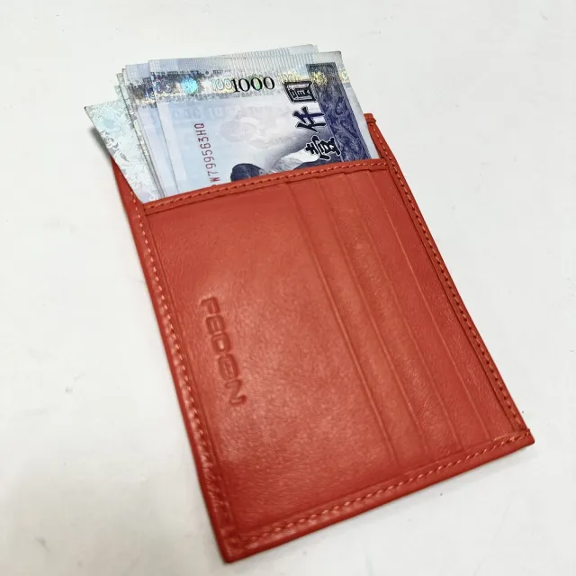 【GIORGIO FEDON 1919】福利品 信用卡夾 8+2卡(橘色 出清品)