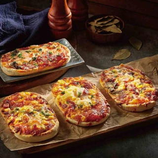 【金品】獨享小披薩-4片組(夏威夷/總匯/培根/牛肉 Pizza 比薩 冷凍食品)