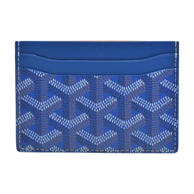 【GOYARD 高雅德】經典滿版LOGO手工帆布萬用卡夾(藍色PORTE-CARTES-BLEU)