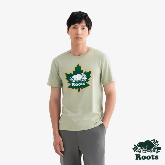 【Roots】Roots男裝-MODERN CLASSIC SLIM 短袖上衣(綠色)