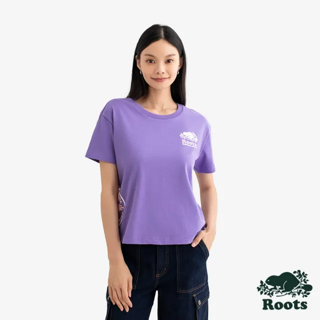 【Roots】Roots女裝- MODERN CLASSIC 短袖上衣(紫色)
