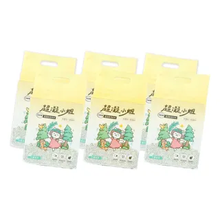 【超凝小姐】0碎塊超凝結混合砂 2.4kgx6入組-忘憂森林香(貓砂盆清潔/根除臭源/低粉塵/豆腐砂/木薯砂/貓砂)