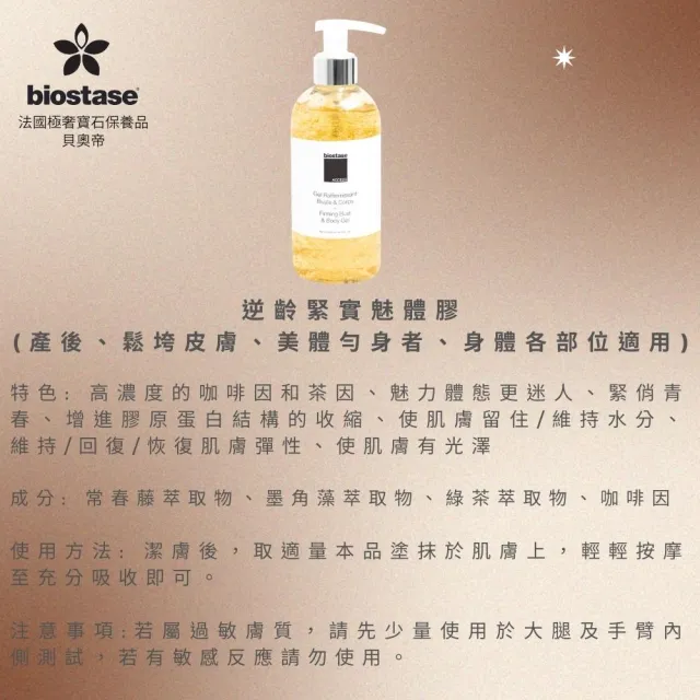 【biostase 貝奧帝】曲線窈窕緊實組(產後;鬆垮皮膚;緊緻;橘皮;脂肪;肥;胖;皺;紋)