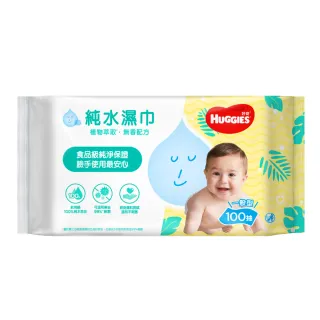活動用【HUGGIES 好奇】純水植萃保水濕巾100抽x12包/箱(濕巾.純水.嬰兒)