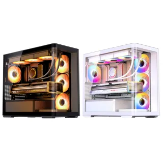 【JONSBO 喬思伯】Jonsbo D300 台灣版 黑/白 機殼(MATX/一體式曲面防爆玻璃/360水冷/10風扇/BTF)