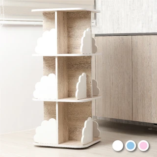 【MyTolek 童樂可】台灣製 第四代轉圈圈收納3層書櫃 三色可選(旋轉書櫃 兒童收納櫃 展示櫃)