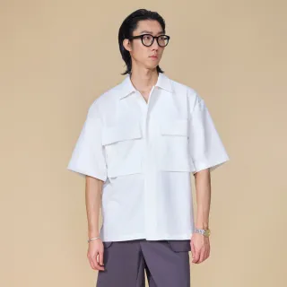 【ARVOpm】坑條白色短袖襯衫00092505102(新品上市)