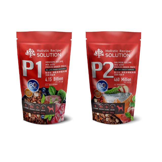 【耐吉斯】P系列-P1 P2 凍乾多拼鹿肉/鮭魚餐-全齡犬 350g(狗飼料 乾糧 犬糧)