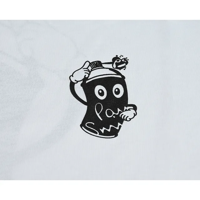 【Paul Smith】PAUL SMITH 白字LOGO顏料噴漆罐造型圓領短袖T恤(男款/白)