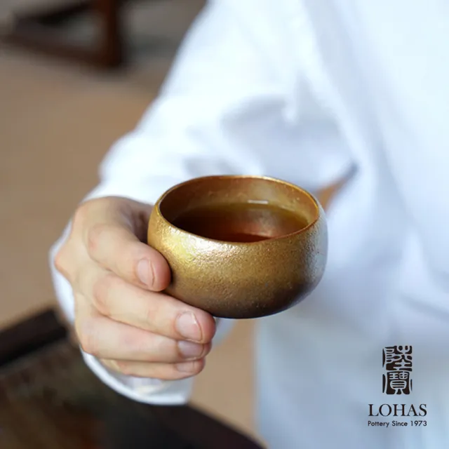 【LohasPottery 陸寶】大漠金沙-晚霞杯(60ML 原礦陶 茶具茶杯 主人杯 附雅緻收納布袋)
