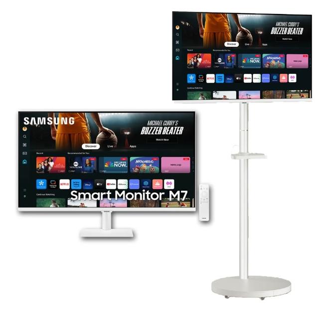 【Samsung 三星】FollowMe移動式4K智慧聯網螢幕組★S32FM703UC 32型 M7智慧聯網螢幕(HDR/內建喇叭/遙控器)