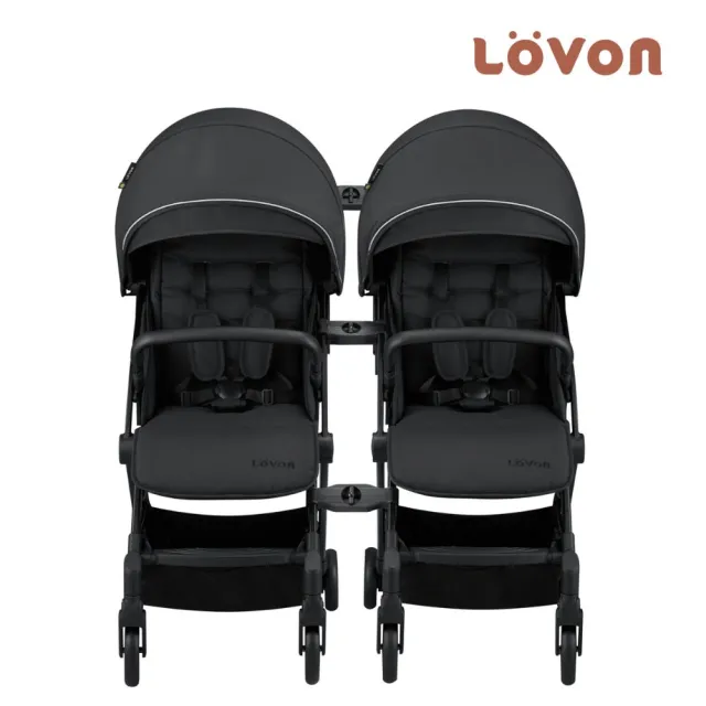 【LOVON】GENIE 雙人推車 雙寶組(贈雙車智慧組合器*1 嬰兒推車 雙寶推車 雙胞胎推車)