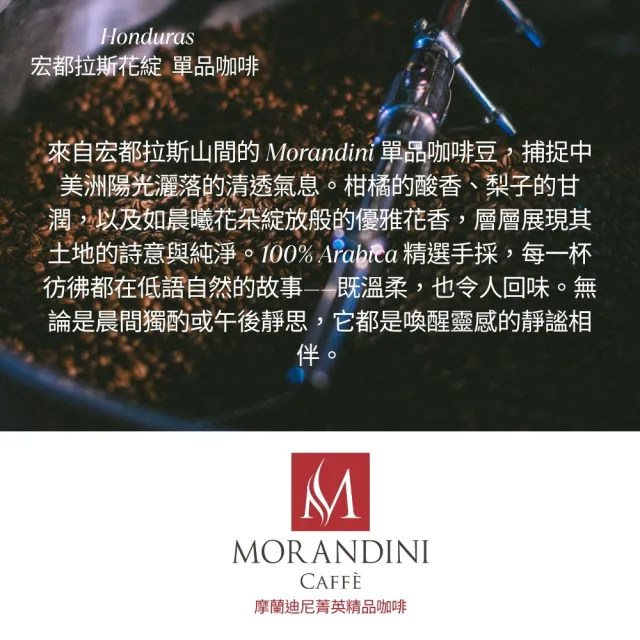 【MORANDINI 摩蘭迪尼菁英精品咖啡】宏都拉斯花綻 單品咖啡豆半磅(新鮮到貨、頂級精品咖啡的單品代表)