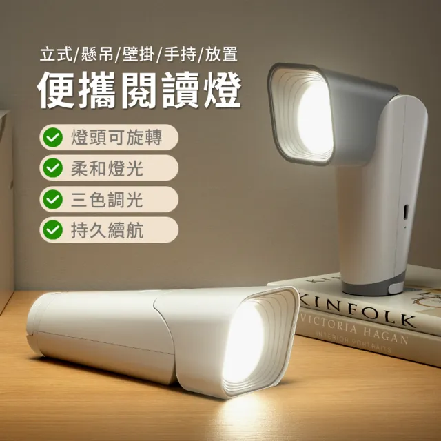 【YUNMI】多功能折疊護眼檯燈 LED檯燈 USB充電 三檔可調節 閱讀檯燈 宿舍床頭燈 手提應急燈 戶外手電筒