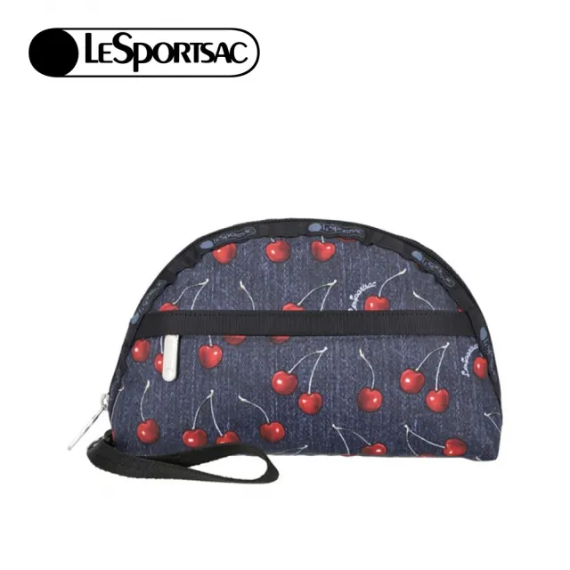 【Lesportsac】雙拉鍊手拿包 化妝包 收納包 送禮 禮物 推薦 女包(夏日櫻桃)